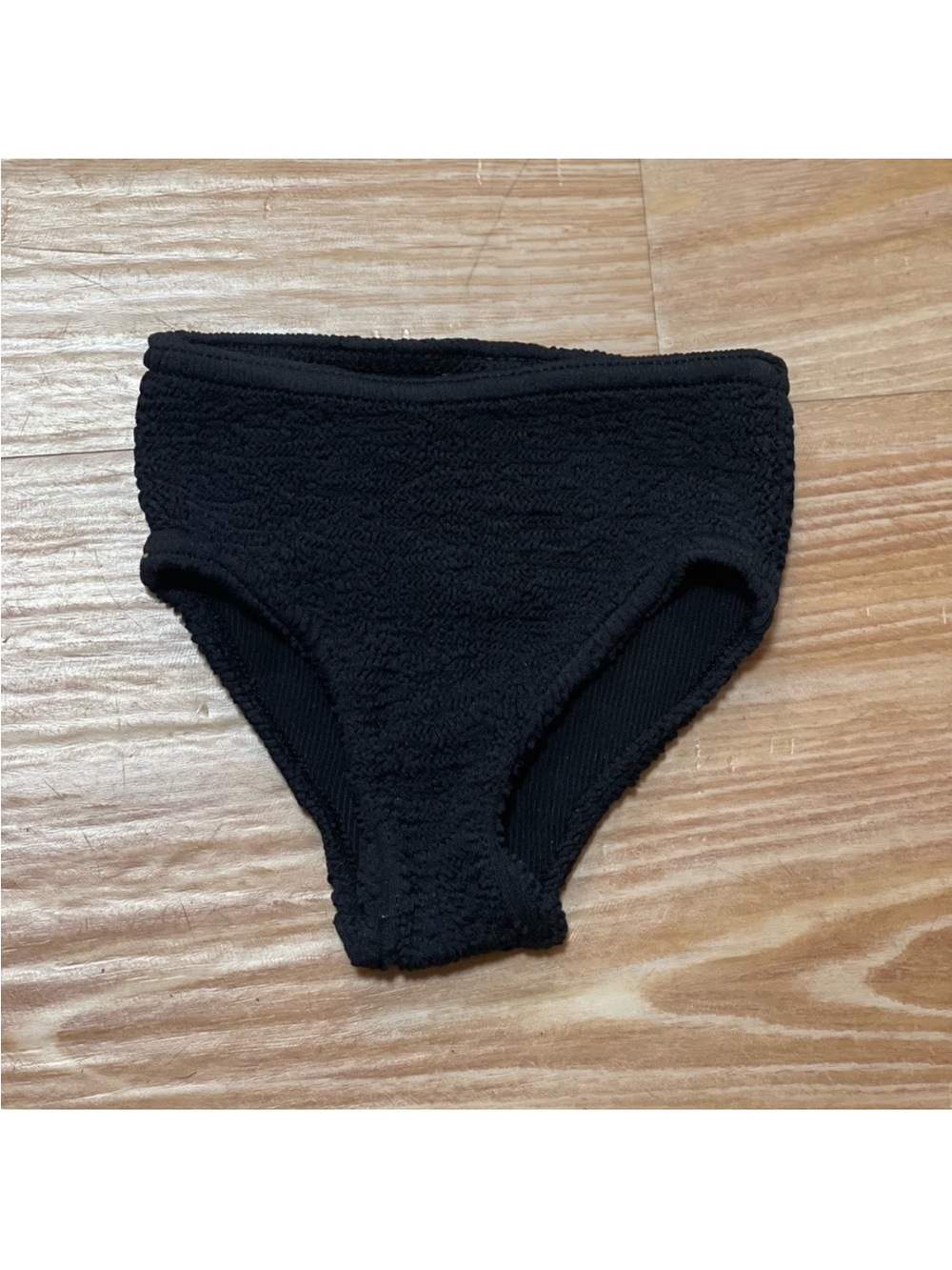 Hunza G Kids Black Textured Bikini Bottoms